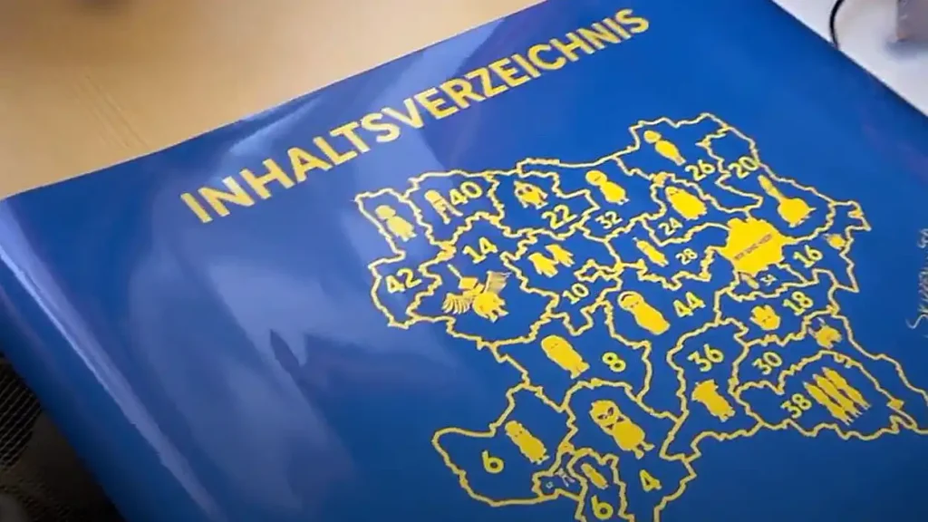 NÖ Wappen 20 Bezirke Datzenreiter
