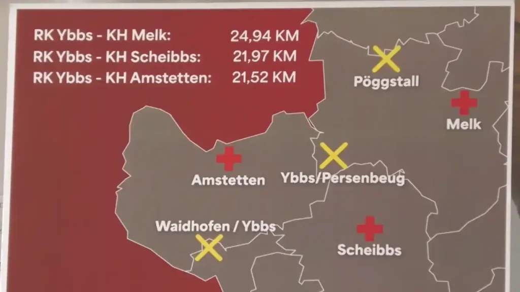 Notarztversorgung Ybbs Waidhofen Schliessung Karte